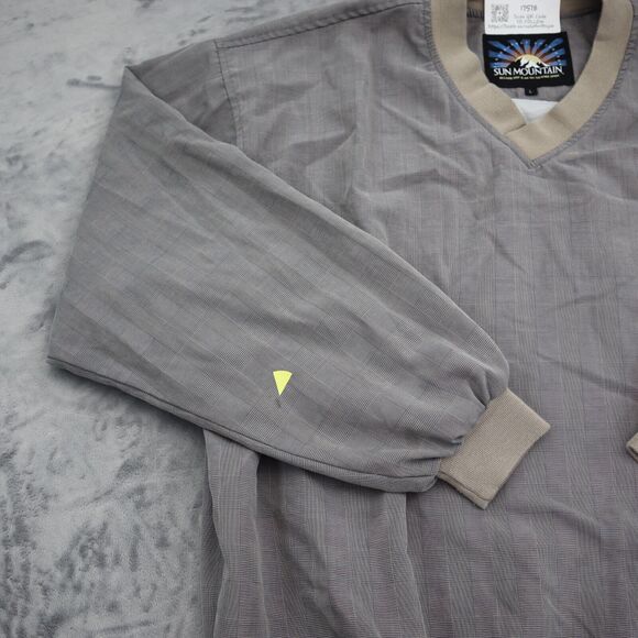 Sun Mountain Sweatshirt Mens L Gray Beige Long Sleeve VNeck Pullover Activewear - Picture 10 of 16